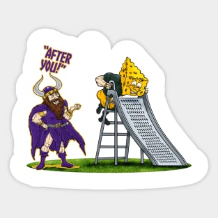 Minnesota Vikings Fans - Kings of the North vs Cheesy Playmates Sticker
